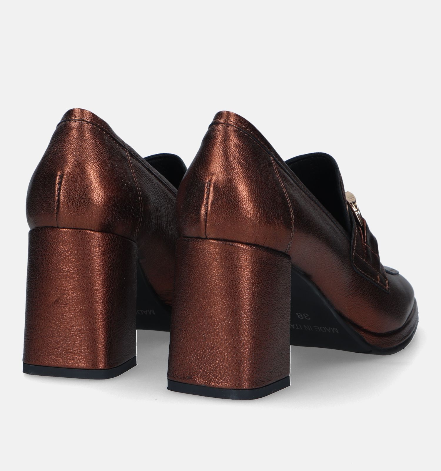 Signatur Bronzen Mocassins met hak Dames Pumps Online op TORFS.BE
