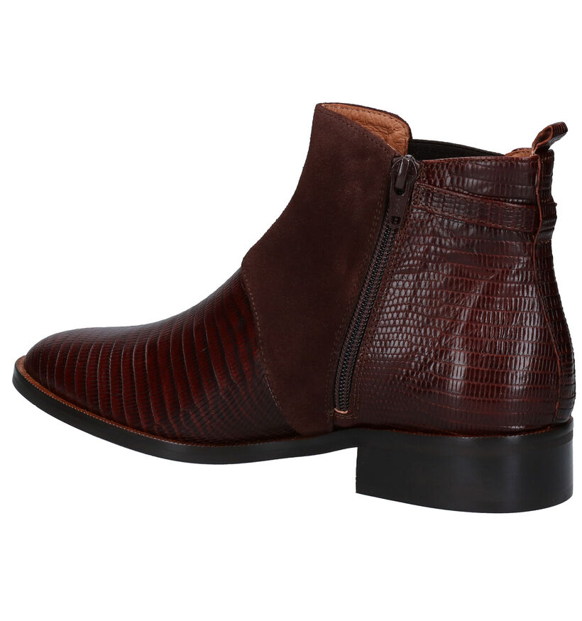 JHay Bottines plates en Brun foncé en cuir (281660)