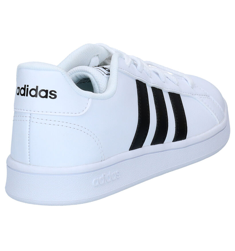 adidas Grand Court K Witte Sneakers voor jongens (307966) - geschikt voor steunzolen