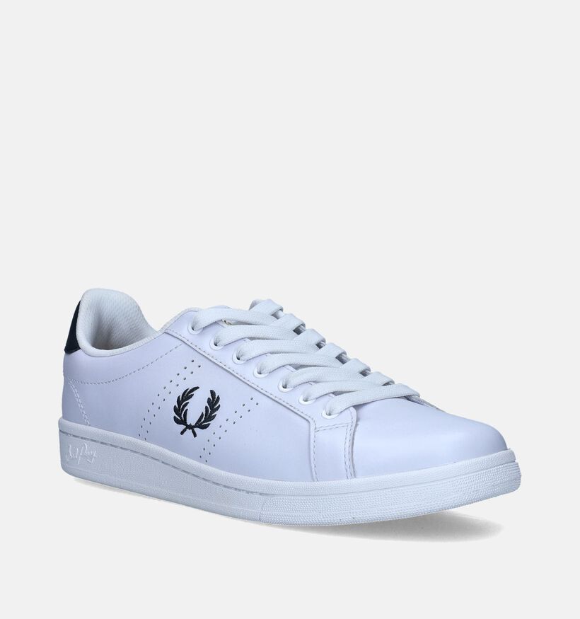 Fred Perry Witte Veterschoenen voor heren (353295) - geschikt voor steunzolen