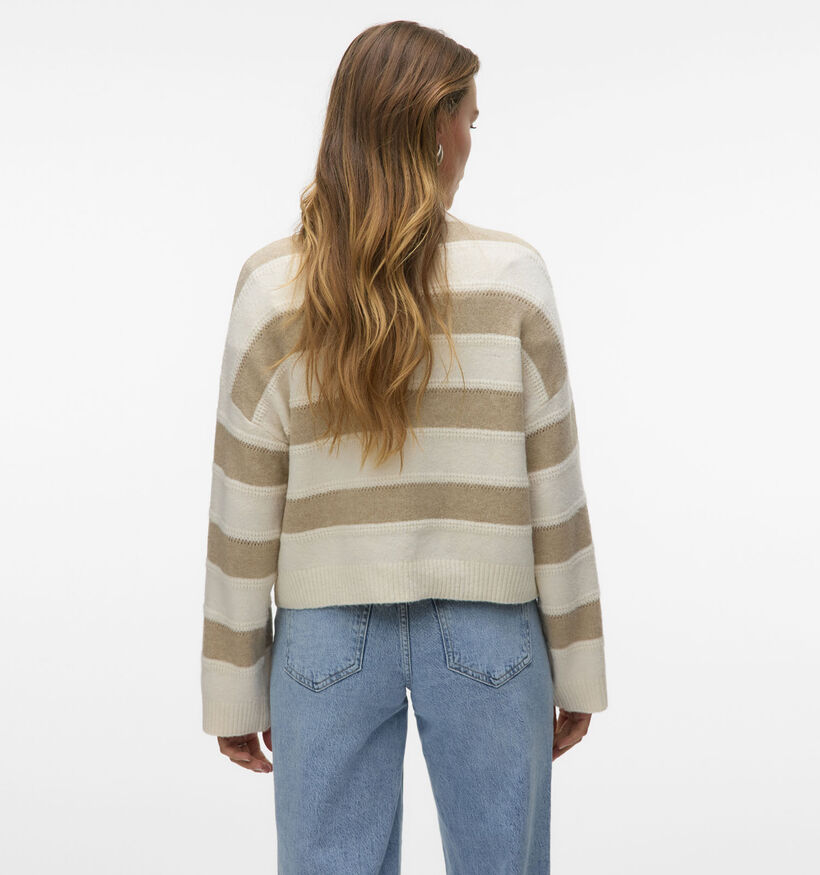 Vero Moda Inez LS Highneck Lichtbeige Pull voor dames (361221)