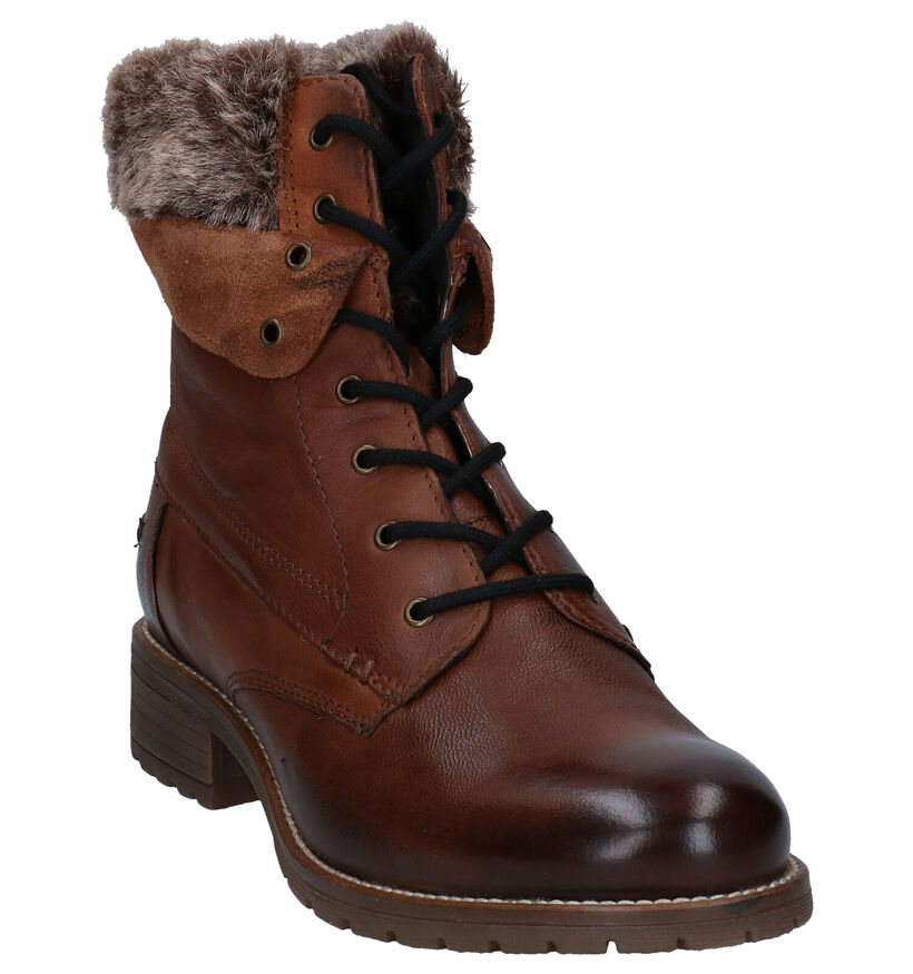 Via Limone Boots à lacets en Brun foncé en cuir (278670)