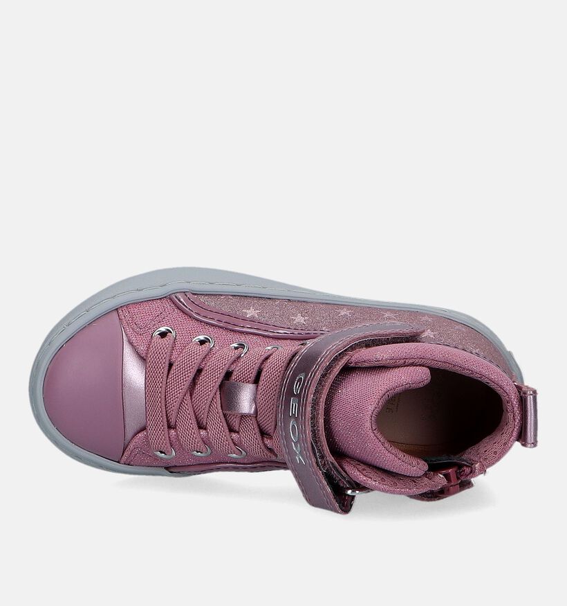 Geox Kalispera Baskets montantes en Rose pour filles (330136) - pour semelles orthopédiques
