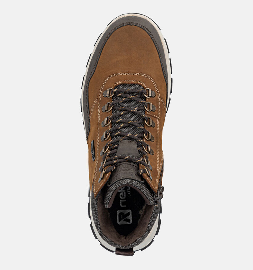 Rieker Donkerbruine Veterboots voor heren (379824) - geschikt voor steunzolen