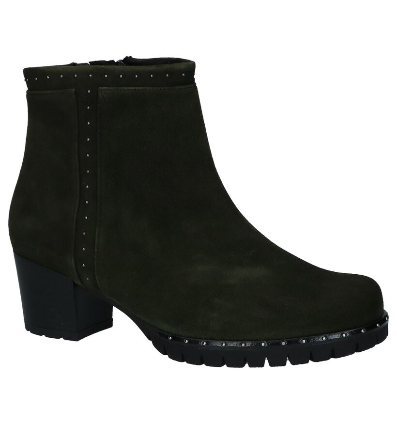 Gabor Comfort Bottillons en Vert kaki en daim (236214)