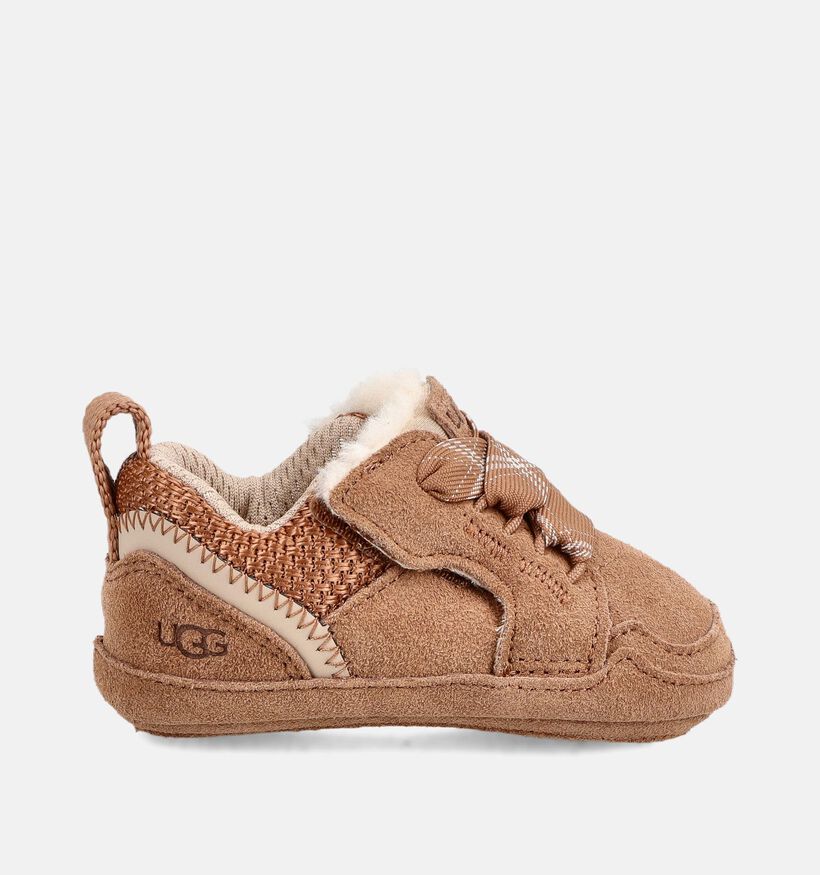 UGG Baby Lowmel Chestnut Chaussons pour b&eacute;b&eacute; en Cognac pour filles (378072)
