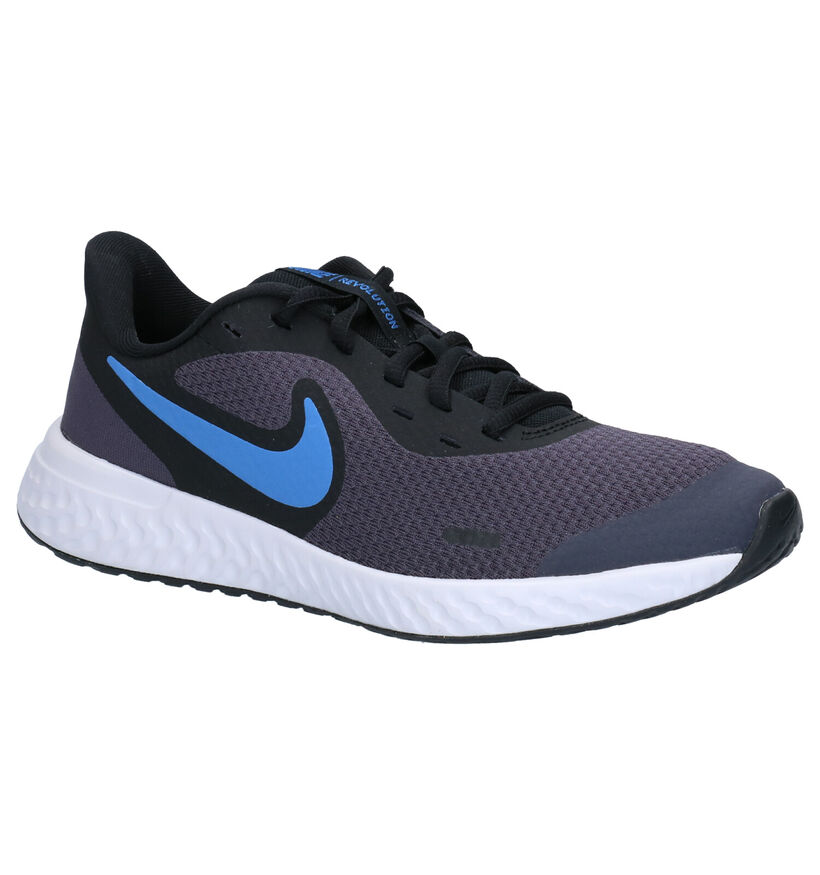 Nike Revolution Baskets en Bleu en cuir (284480)