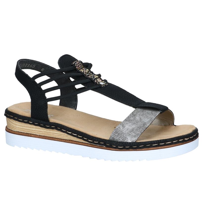 Zwarte Geklede Sandalen Rieker in kunstleer (251659)