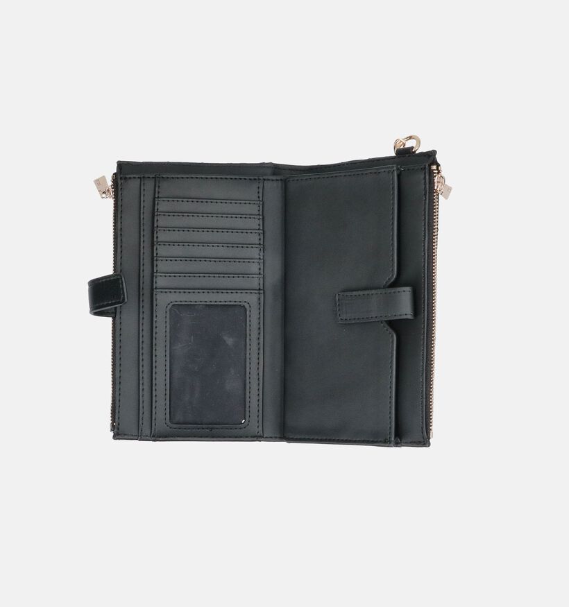 Guess Juliet Grand Portefeuille Noir/Dor&eacute; avec Dragonne pour femmes (381232)