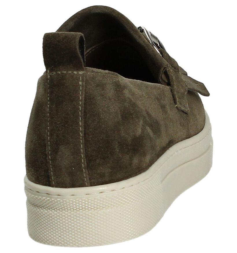 Louisa Chaussures slip-on en Vert en daim (185280)