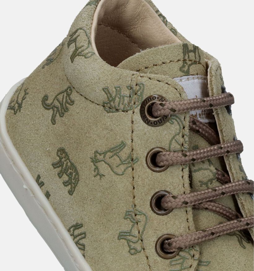 Naturino Cocoon Suede Groene Babyschoenen voor jongens (339053)