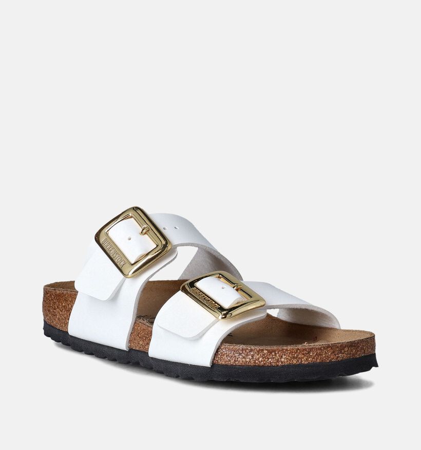 Birkenstock Sydney Cushion Buckle Witte Slippers voor dames (357603)