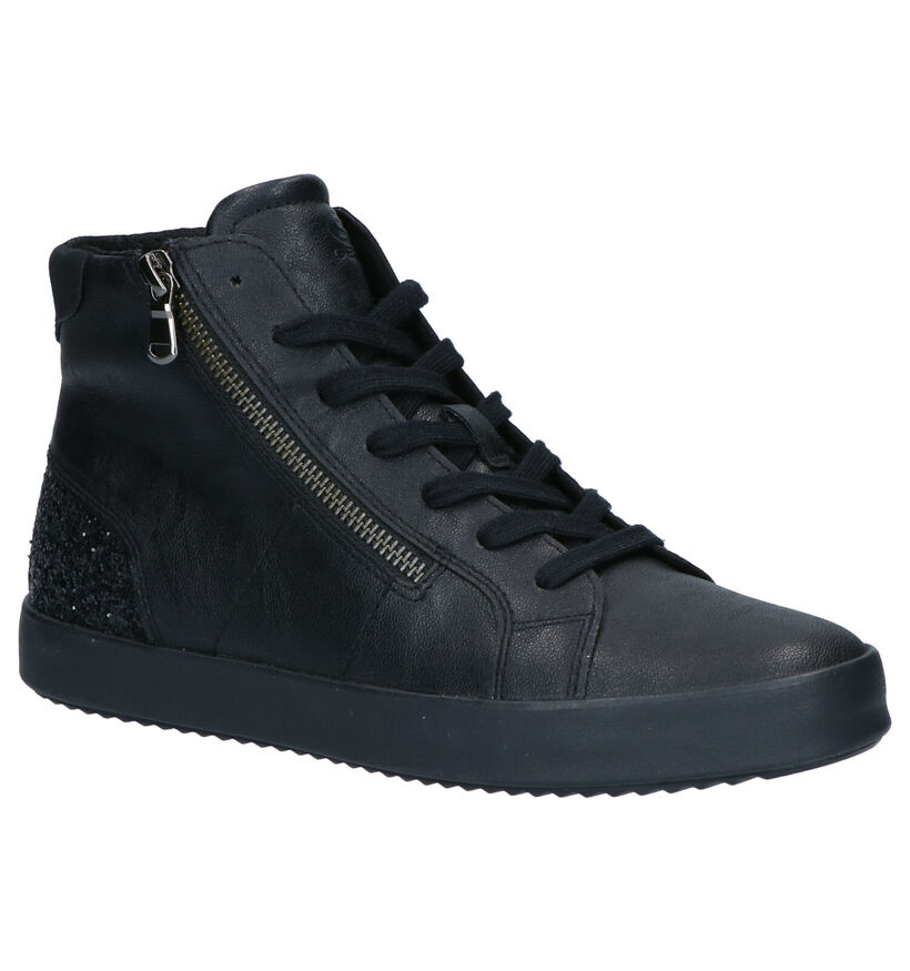 Geox Zwarte Hoge Sneakers in kunstleer (255260)