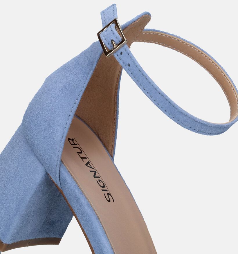 Signatur Sandales avec talon en Bleu pour femmes (341928)