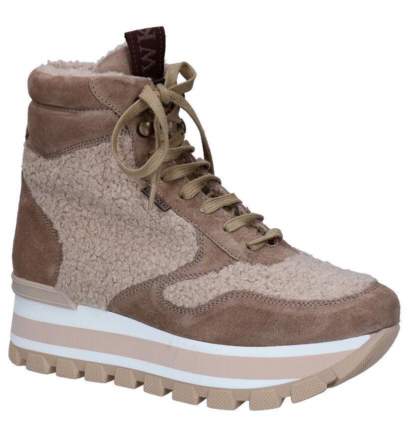 Weekend Cognac Hoge Sneakers voor dames (298723) - geschikt voor steunzolen