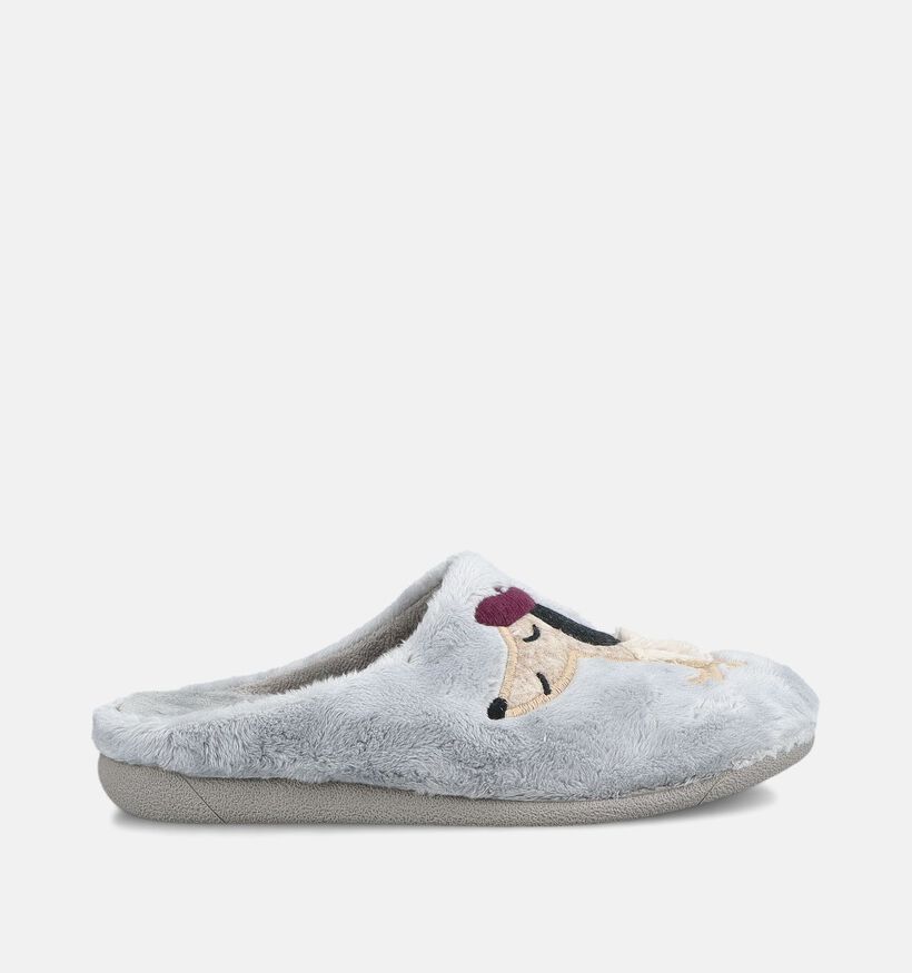 Milo & Mila Beret Dog Pantoufles en Gris pour filles (381129) - pour semelles orthop&eacute;diques
