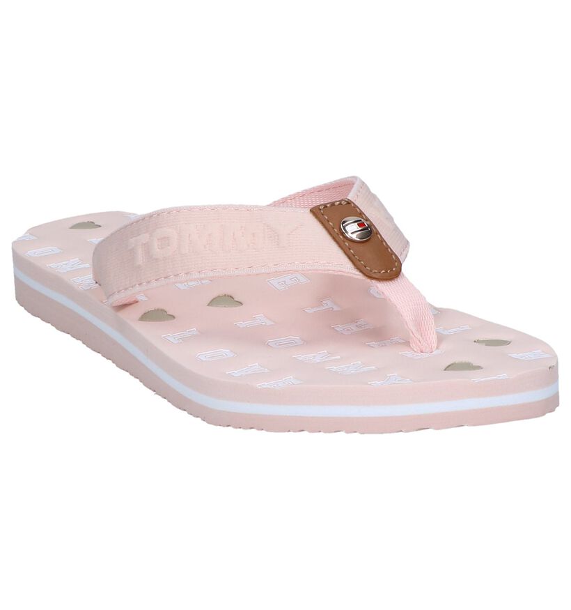Rode Teenslippers Tommy Hilfiger Flat Beach in stof (242135)