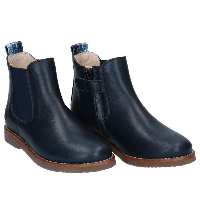 Beberlis Bottines chelsea en Bleu foncé en cuir (297318)