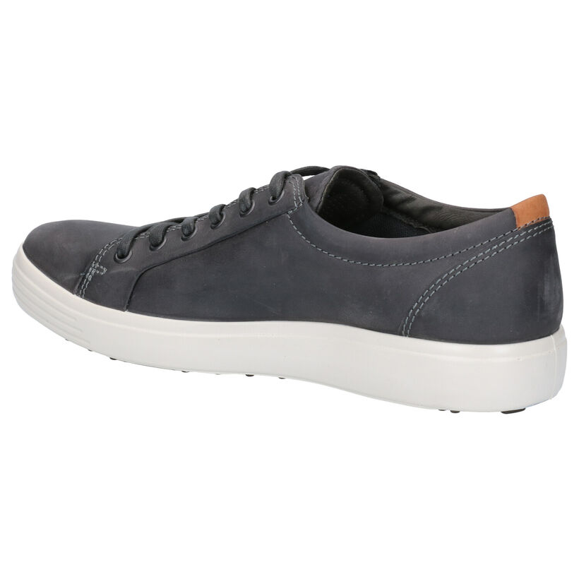 ECCO Soft 7 Grijze Veterschoenen in leer (287392)