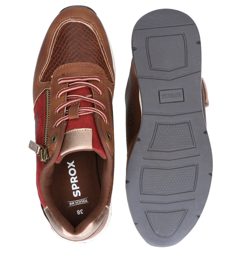 Sprox Bruine Veterschoenen in kunstleer (288449)