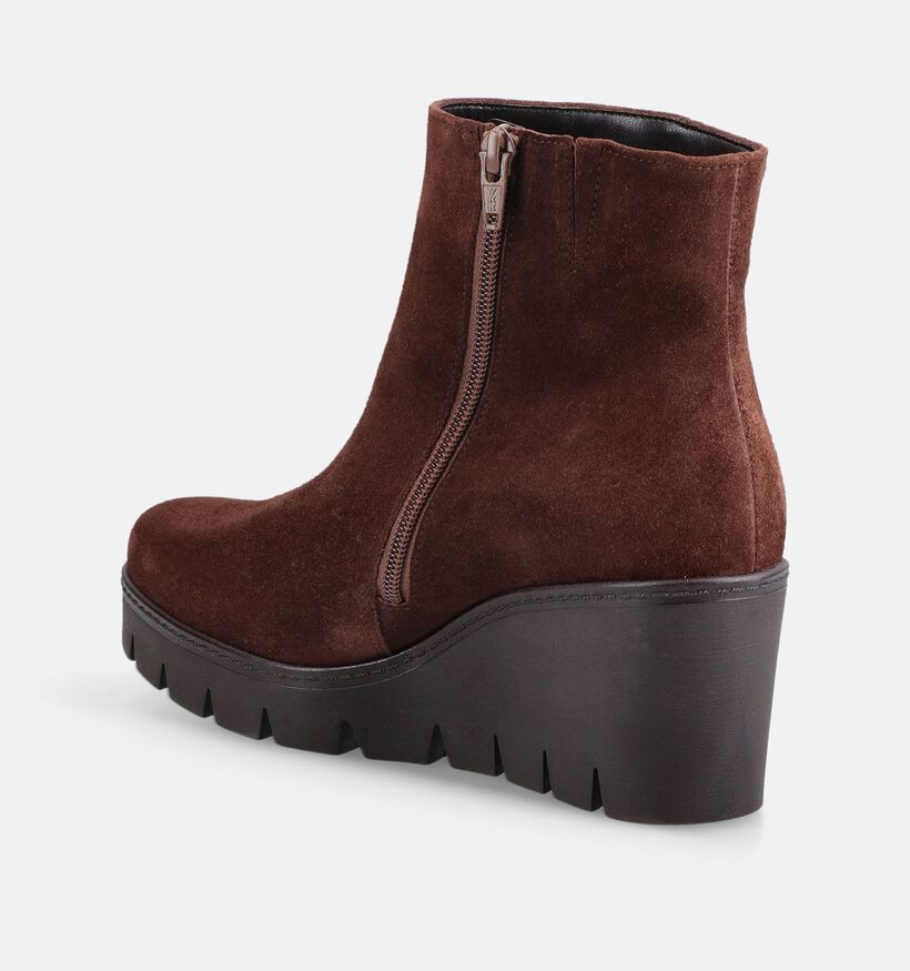 Gabor Bottines en Brun pour femmes (380087) - pour semelles orthop&eacute;diques