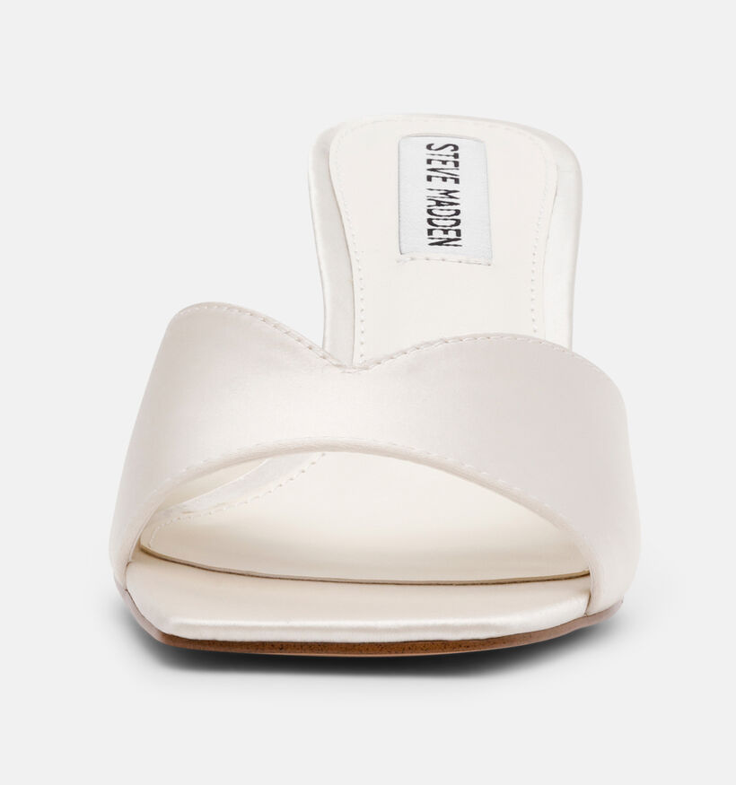 Steve Madden Ivie Ivory Pearl Nu-pieds &agrave; talons en Blanc pour femmes (379921)