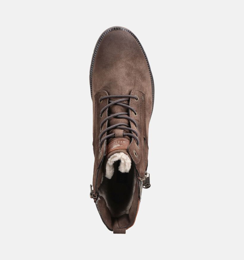 Mustang Donkerbruine Veterboots voor dames (378904)