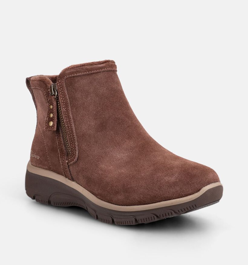 Skechers Easy Going Bottines motardes en Marron pour femmes (377975) - pour semelles orthop&eacute;diques