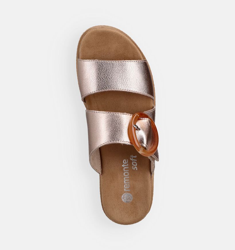 Remonte Gouden Slippers met sleehak voor dames (370458) - geschikt voor steunzolen