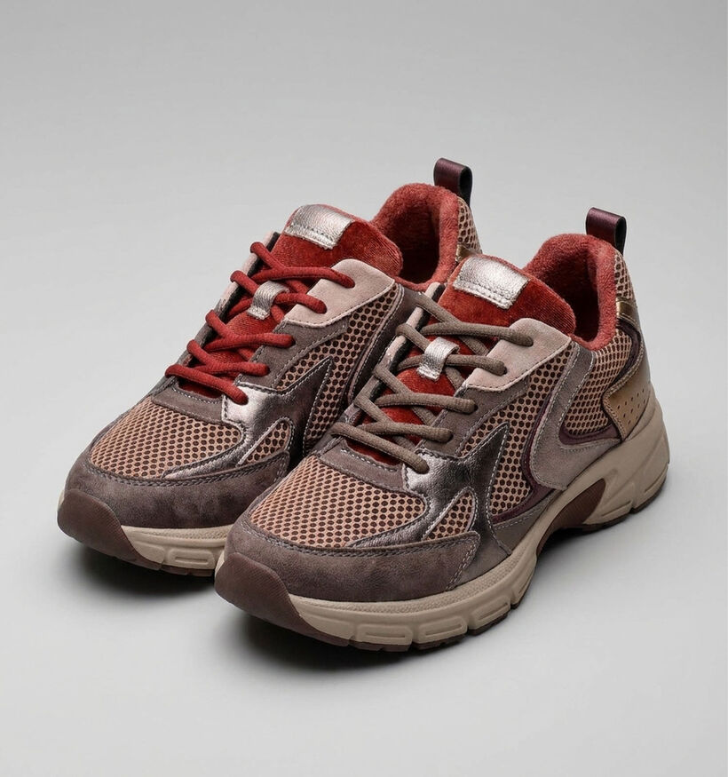 Gabor Comfort Taupe Sneaker voor dames (376973) - geschikt voor steunzolen