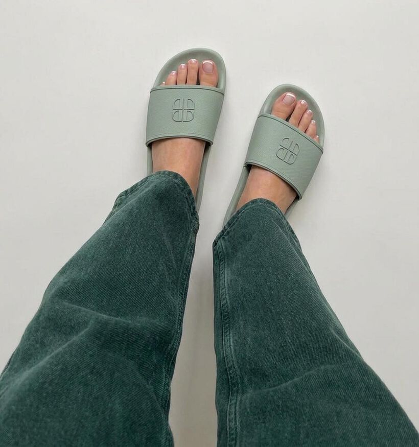 Laurent David Lichtgroene Badslippers voor dames (374251)