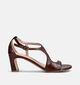 Zinda Donkerbruine Sandalen op hak voor dames (373657)