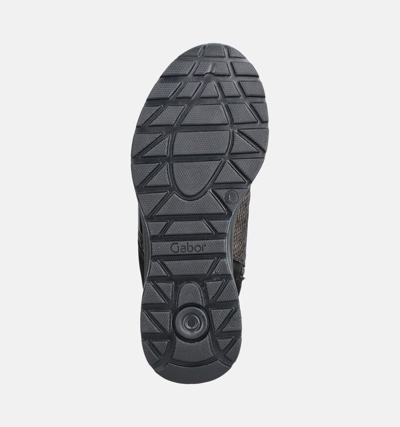 Gabor Boots &agrave; lacets en Noir pour femmes (380046) - pour semelles orthop&eacute;diques