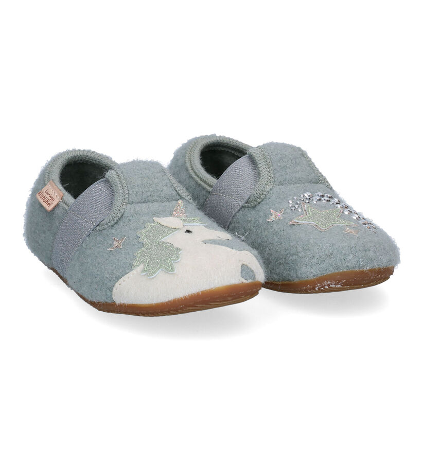 Living Kitzbühel Pantoufles fermées en Gris clair en laine (299789)