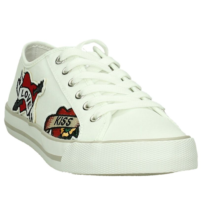 Witte Sneaker met Patches s Oliver, , pdp