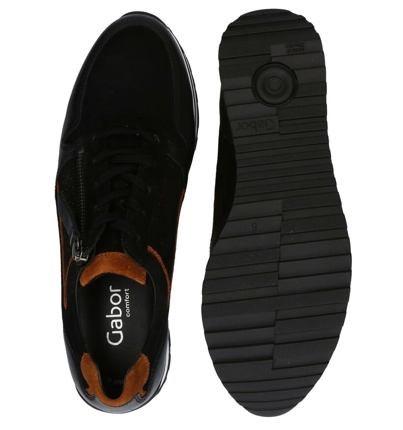 Gabor OptiFit Chaussures à Lacets en Noir en cuir (282283)