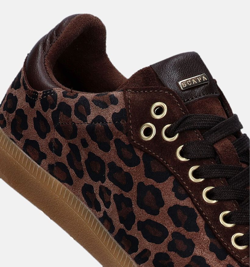 Scapa Bruine Sneakers voor dames (347708) - geschikt voor steunzolen