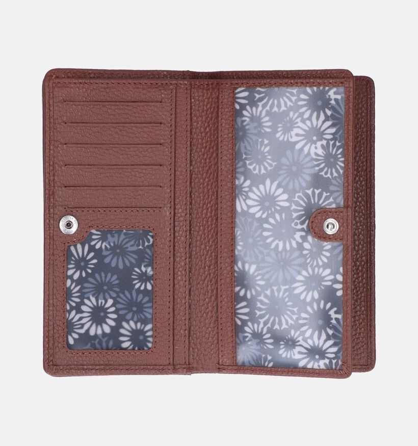 Euro-Leather Cognac Overslagportemonnee voor dames (353526)