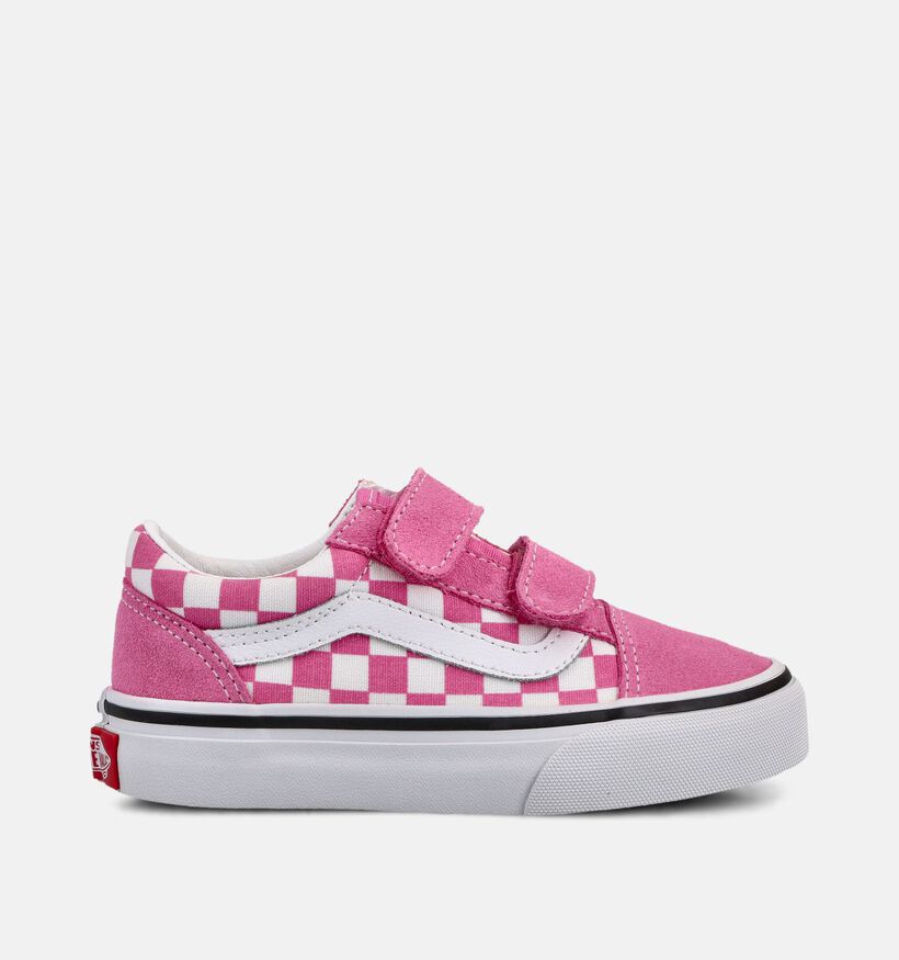 Vans Old Skool Checkerboard Roze Sneakers voor meisjes (368967)