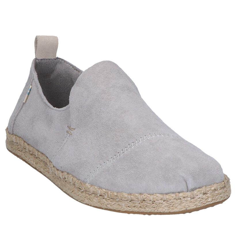 Lichtgrijze Espadrilles Toms in daim (242100)