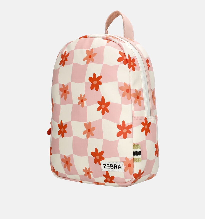 ZEBRA Roze Rugzak Checkered Flowers voor meisjes (364764)