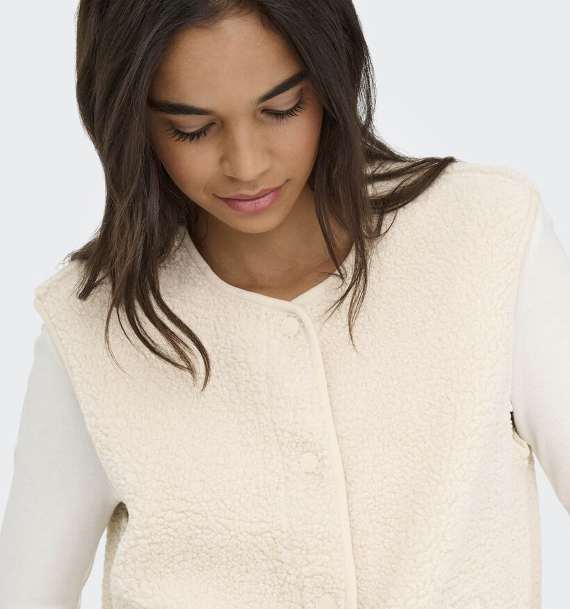 JDY Simina Teddy Manteau court en Beige pour femmes (378333)