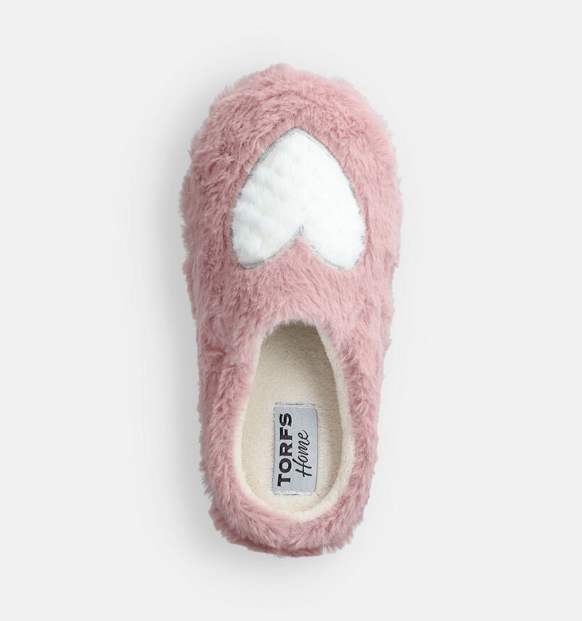 Torfs Home Hearts Pantoufles en Écru Torfs Home Hearts Pantoufles en Rose pour femmes (365848)
