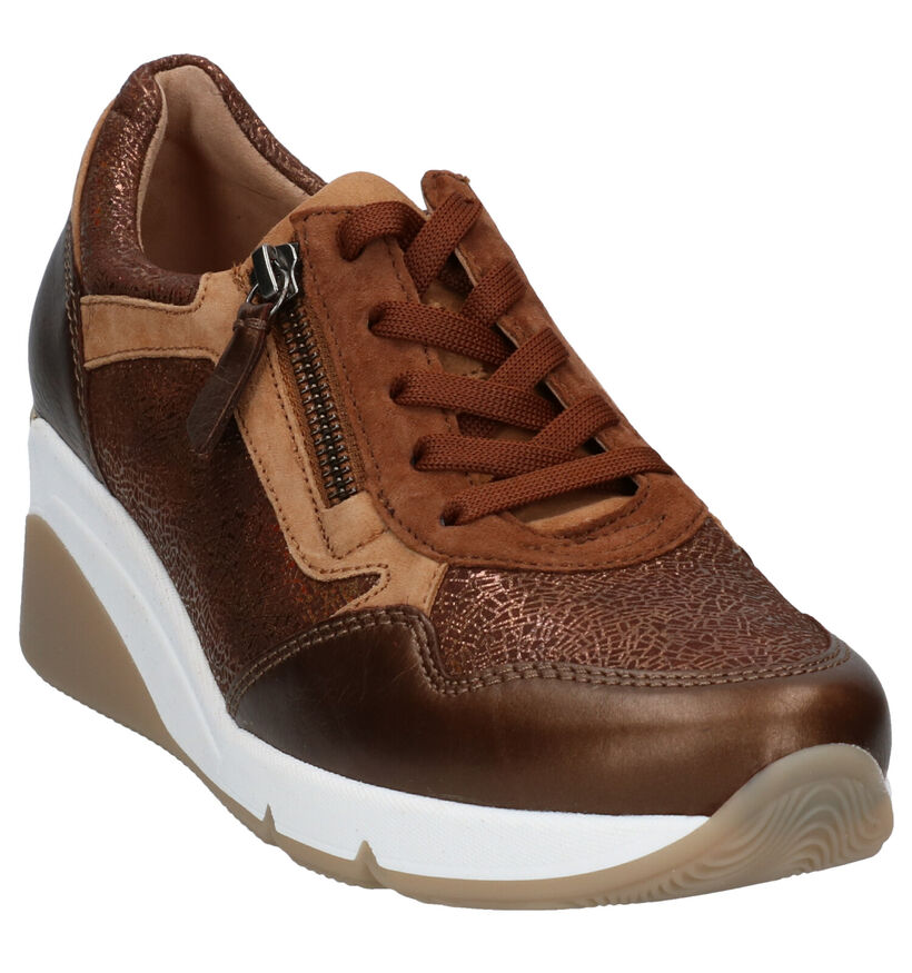Gabor OptiFit Zwart/Bronzen Sneakers in leer (282470)