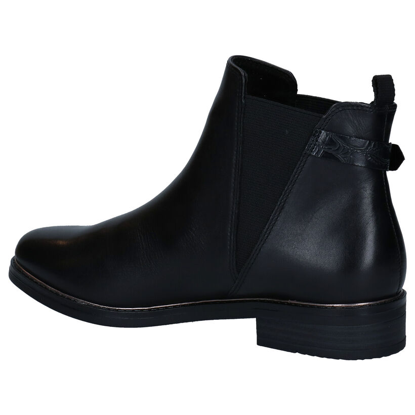 Marco Tozzi Bottines plates en Noir en cuir (280489)