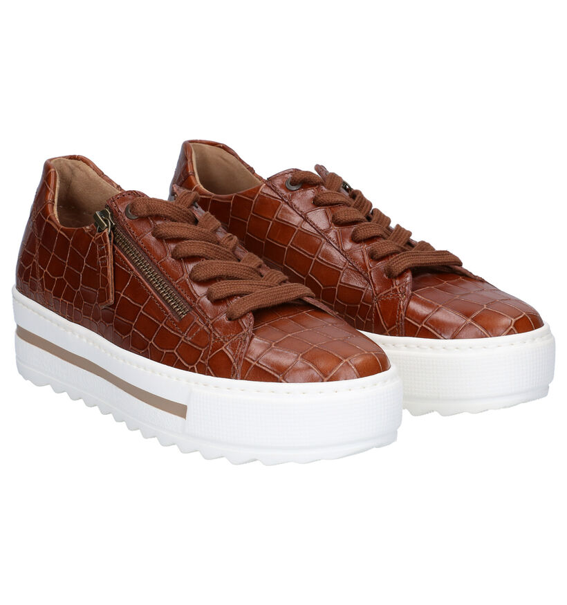 Gabor Optifit Chaussures à Lacets en Cognac en cuir (282456)