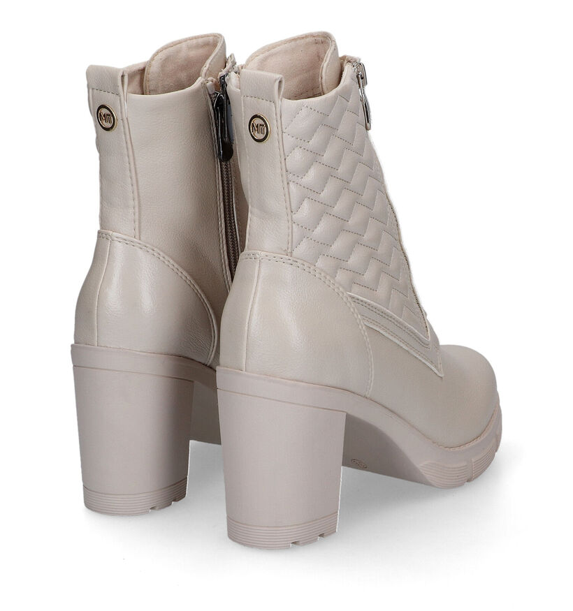 Marco Tozzi Bottines à lacets en Beige clair en simili cuir (300197)