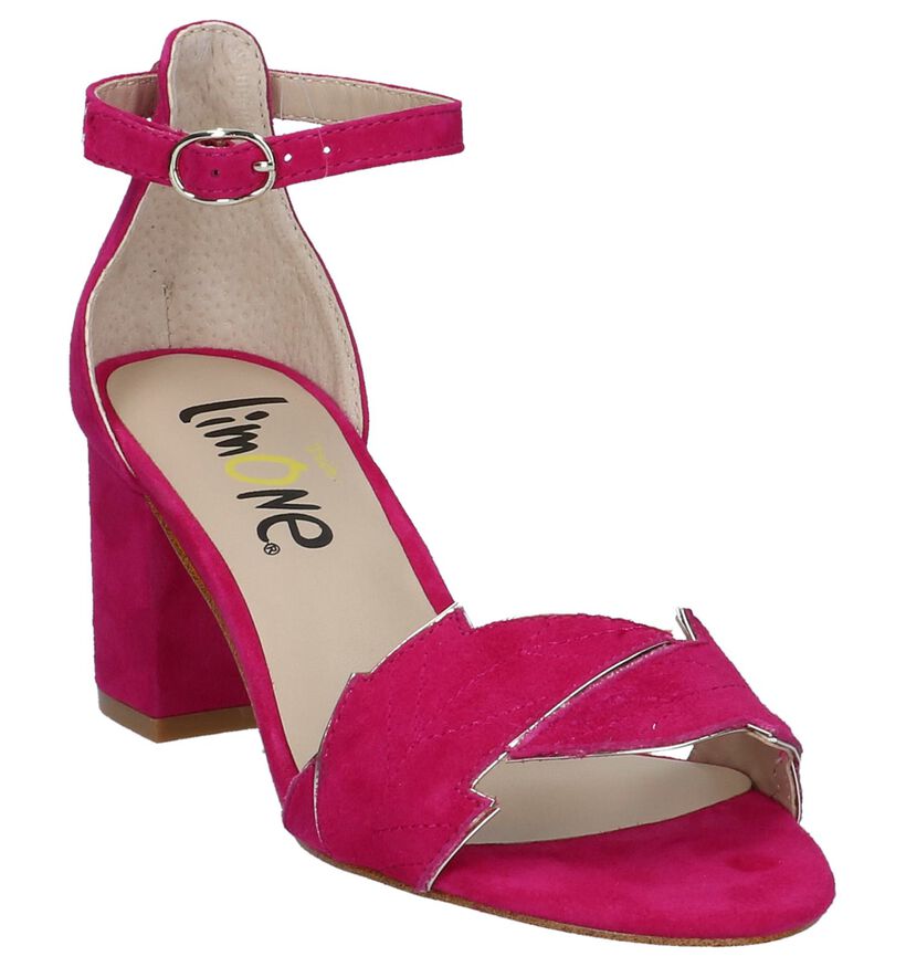 Fuchsia Geklede Sandalen Via Limone in daim (221385)