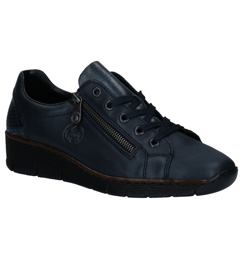 Rieker Chaussures à lacets en Bleu en cuir (283940)