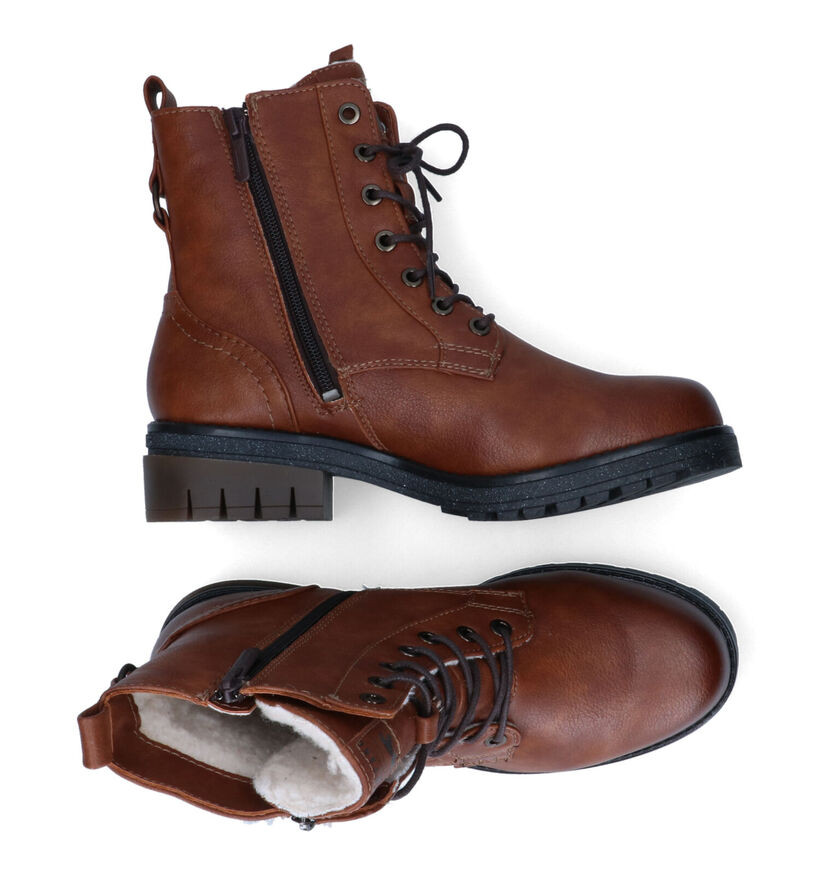 Mustang Cognac Veterboots in kunstleer (316067)